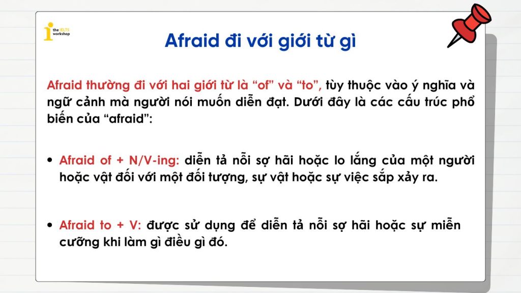 Afraid đi với giới từ gì?