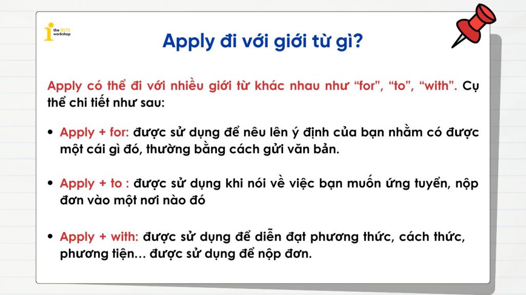 Apply đi với giới từ gì?