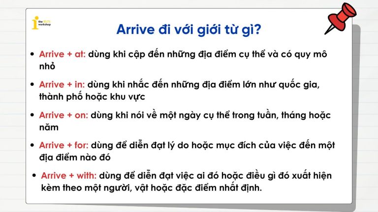 Arrive đi với giới từ gì? Cấu trúc, cách dùng và lưu ý