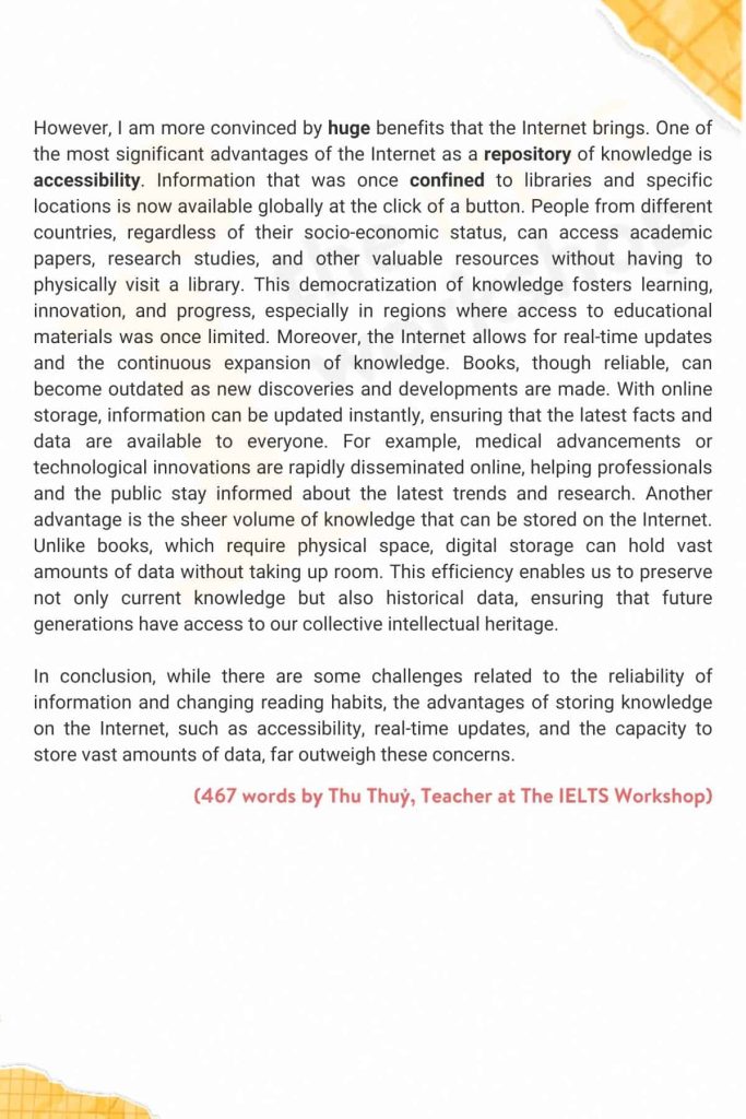 Sample Books and the Internet IELTS Writing Task 2