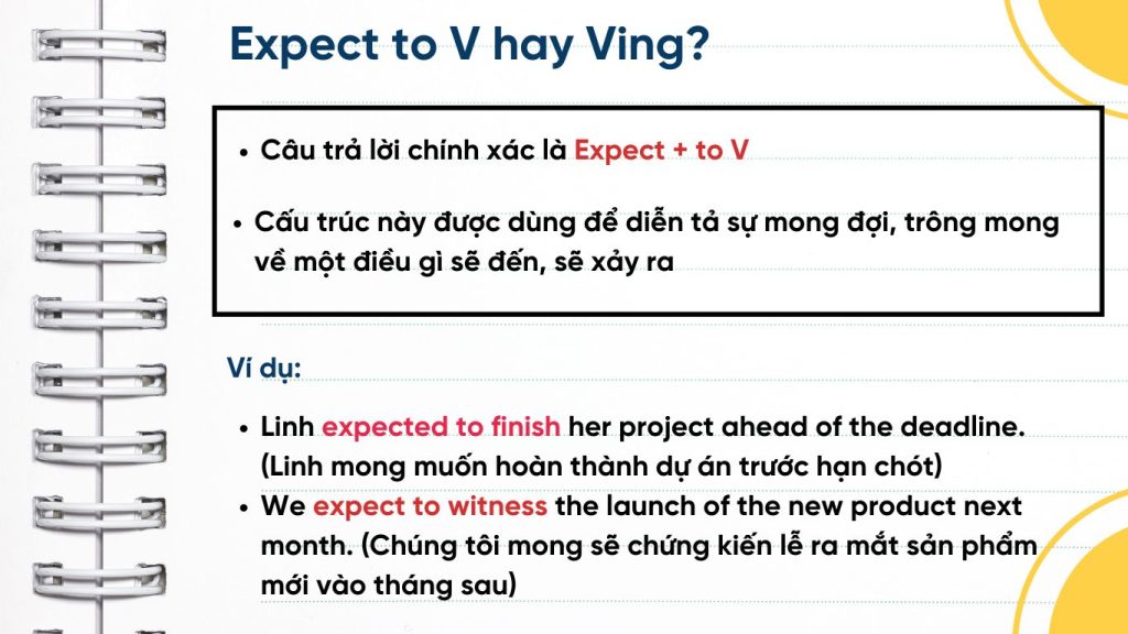 Expect to V hay Ving?