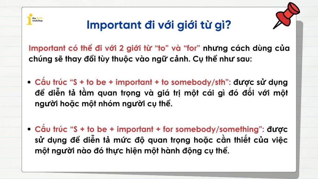 Important đi với giới từ gì?