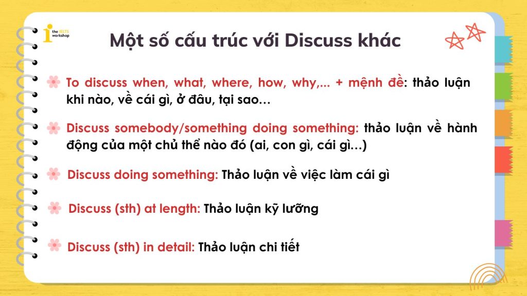 Một số cấu trúc với Discuss thông dụng khác