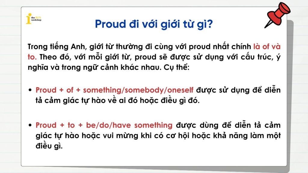 Proud đi với giới từ gì?