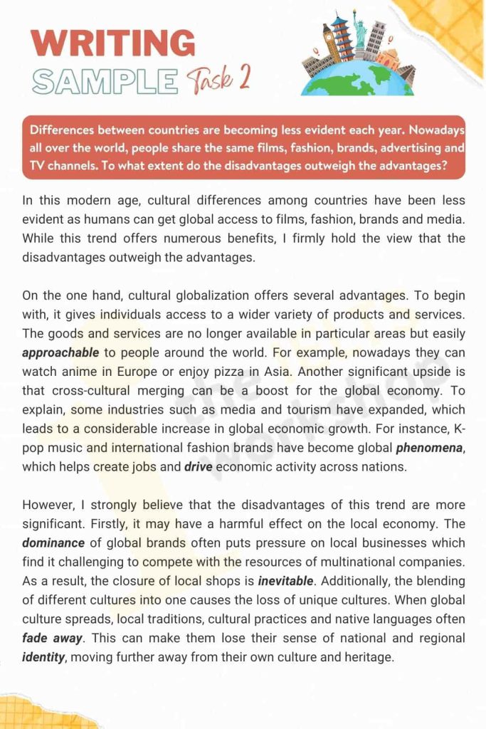 Cultural Globalization IELTS Writing Task 2