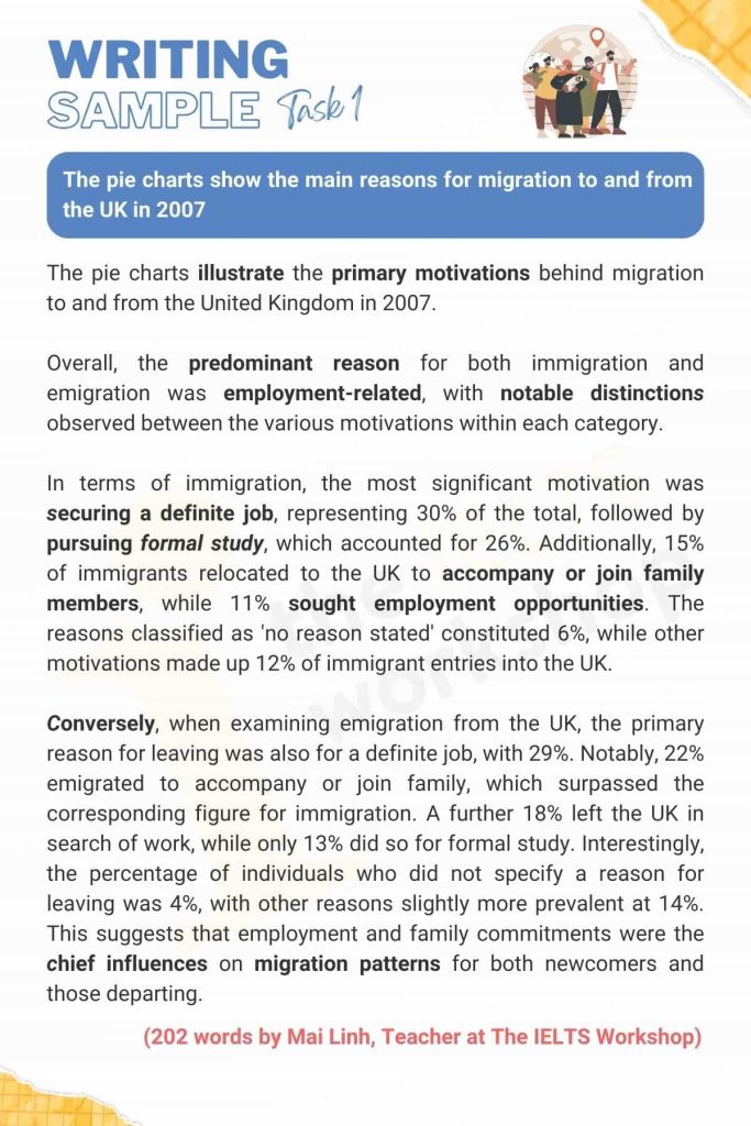 Sample "The main reasons for migration to and from the UK in 2007"