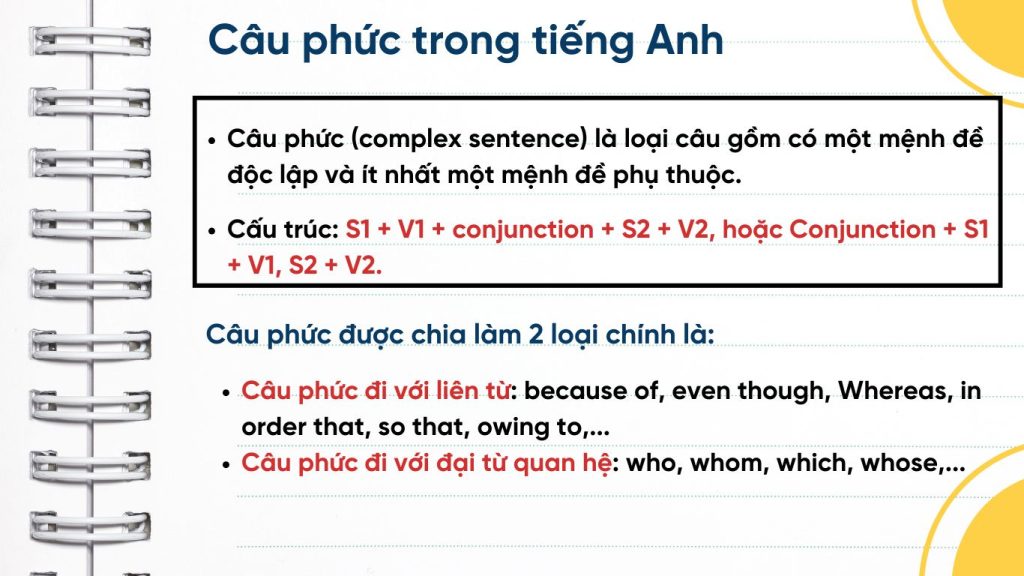 Cấu trúc câu trong tiếng Anh - câu phức