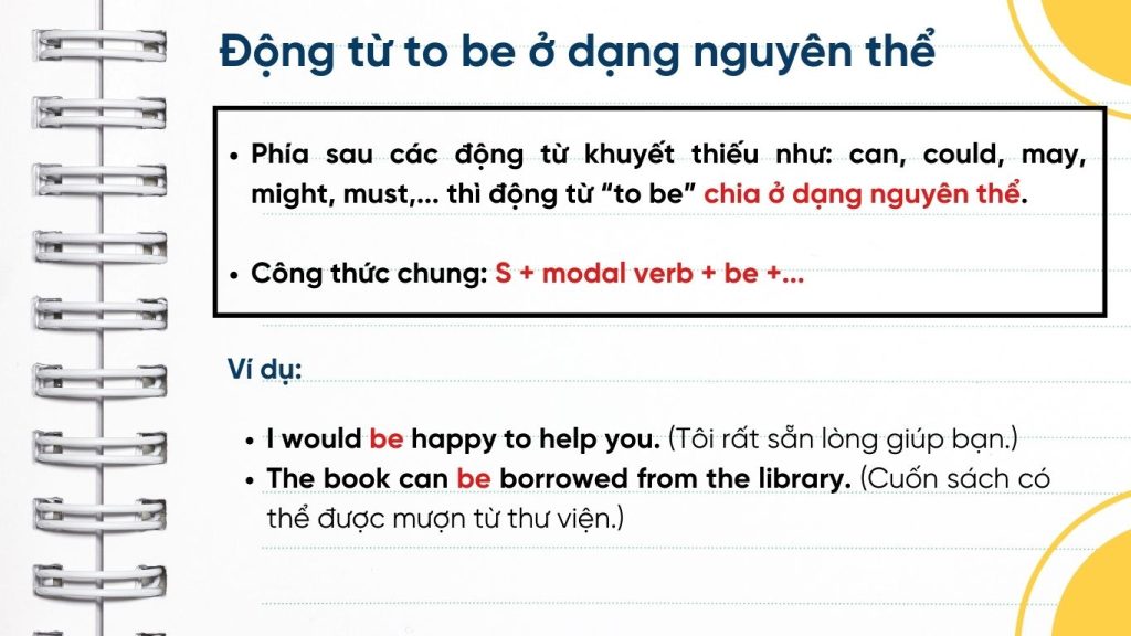 Động từ to be ở dạng nguyên thể