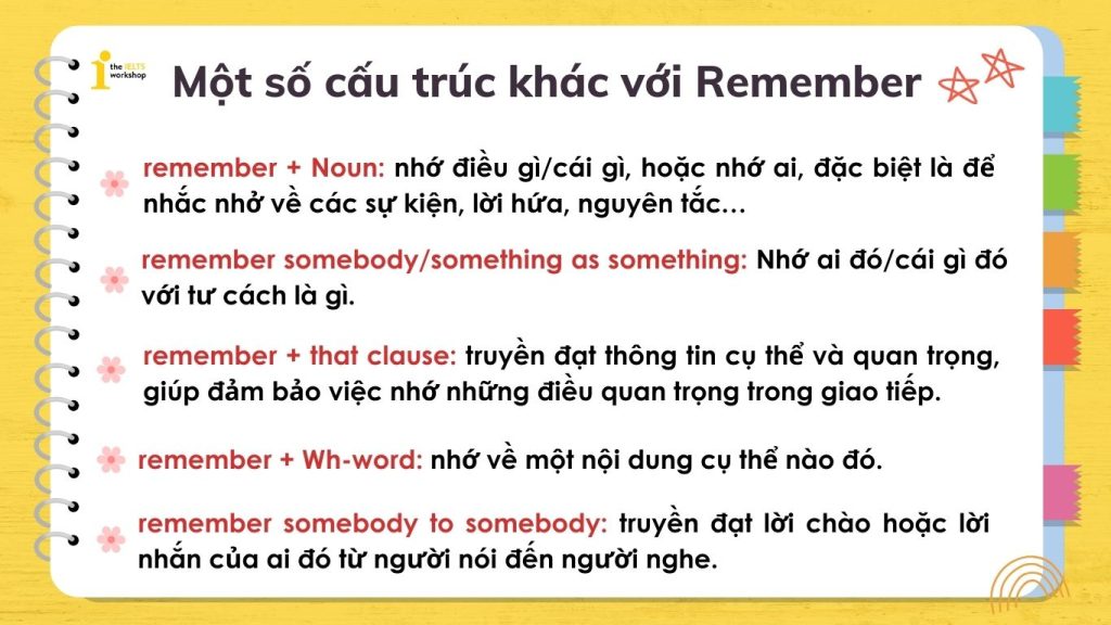 Một số cấu trúc khác với Remember