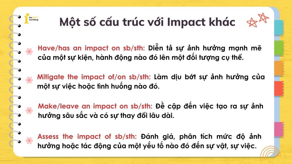 Một số cấu trúc phổ biến với Impact khác