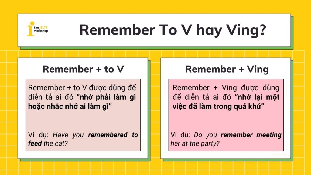 Remember to V hay Ving?