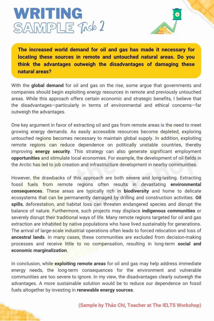 The increased world demand for oil and gas sample 2