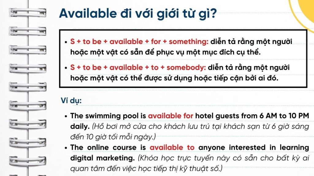 Available đi với giới từ gì? 