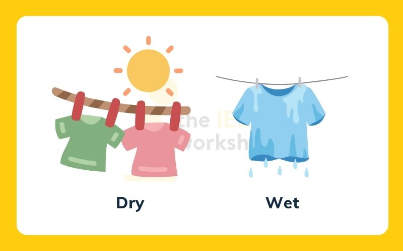 Các cặp tính từ trái nghĩa trong tiếng Anh Dry Wet