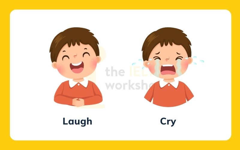 Các cặp tính từ trái nghĩa trong tiếng Anh Laugh - Cry