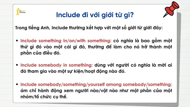 Include đi với giới từ gì? Cách dùng Include chính xác