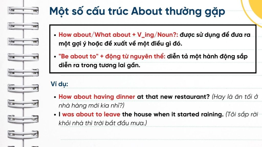 Một số cấu trúc About thường gặp