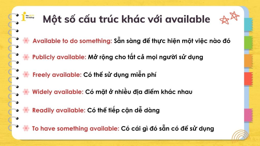 Một số cấu trúc khác với Available