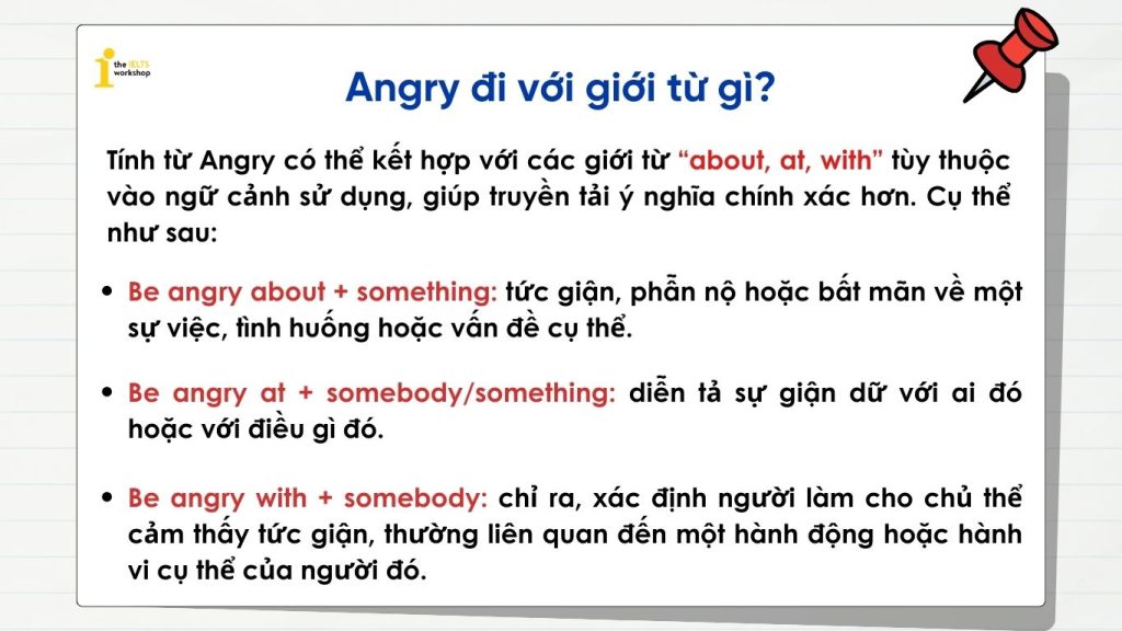 Angry đi với giới từ gì?