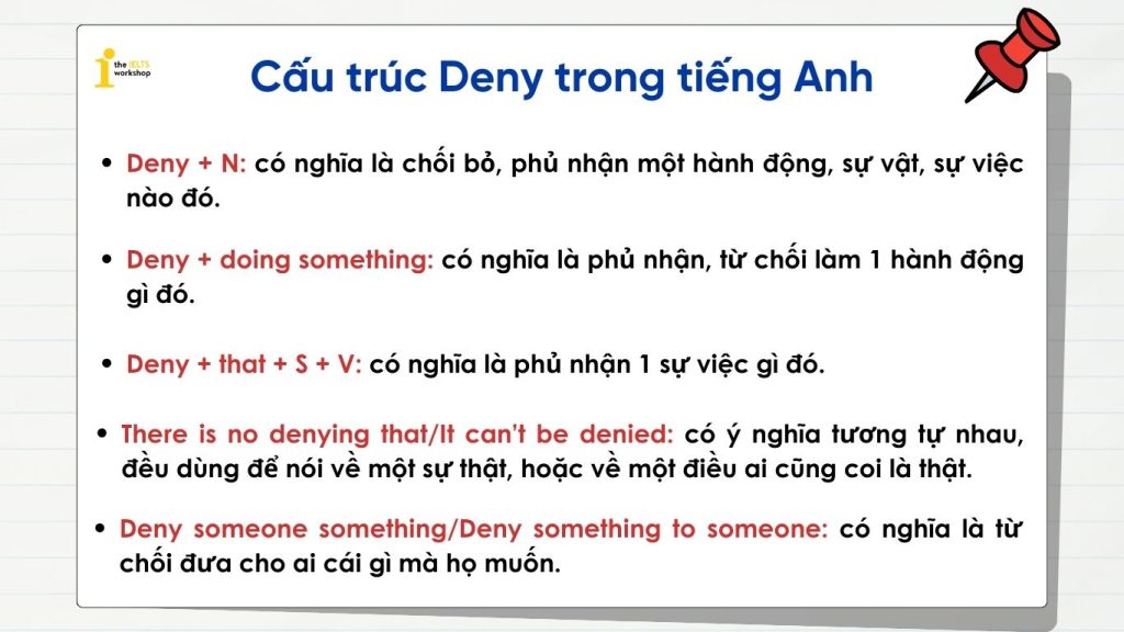 Deny + gì? Các cấu trúc Deny trong tiếng Anh