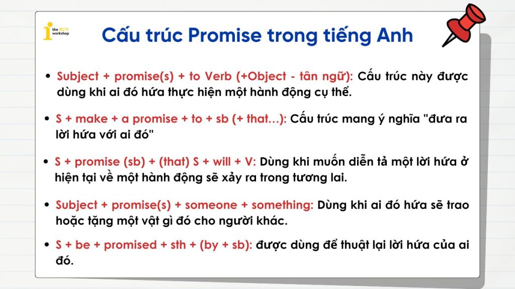 Cách dùng cấu trúc Promise trong tiếng Anh