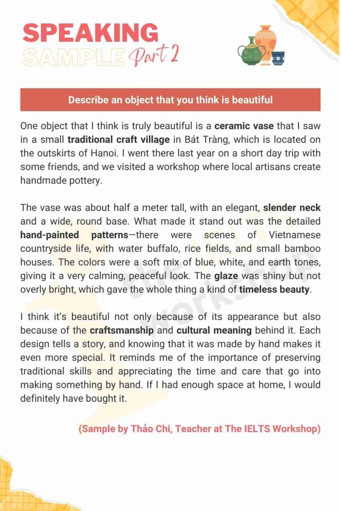Describe an object that you think is beautiful sample
