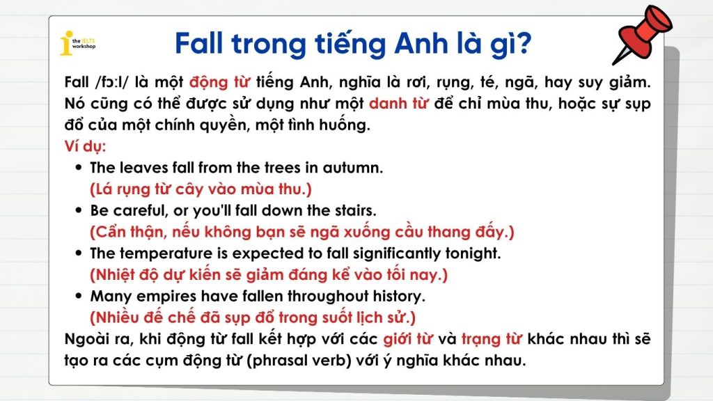 phrasal verb với fall