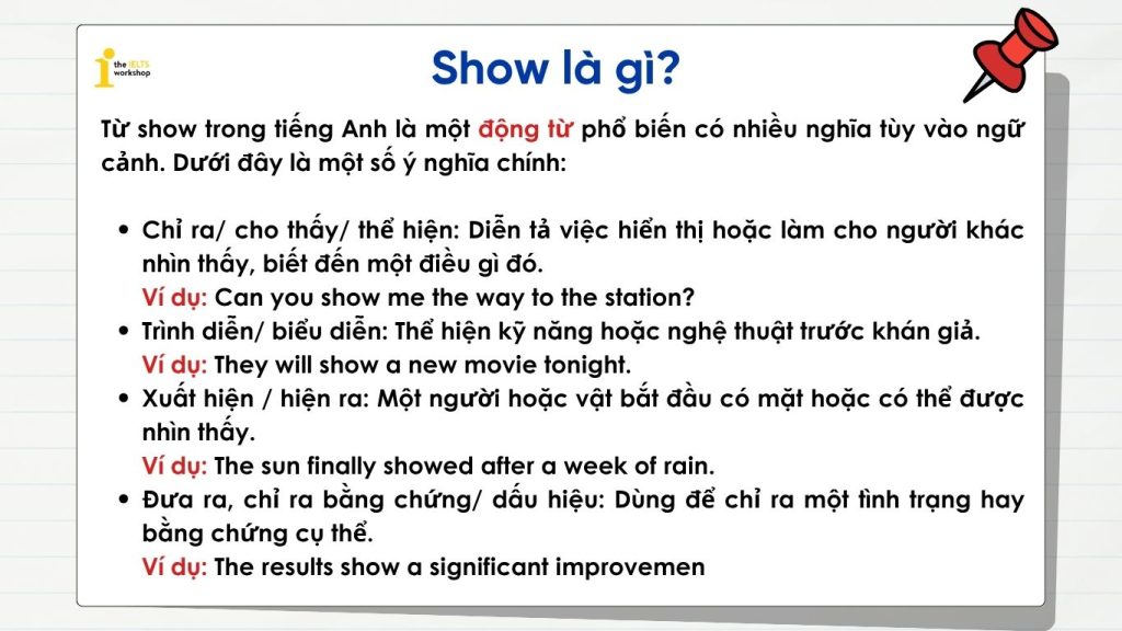 Show là gì? phrasal verb với show