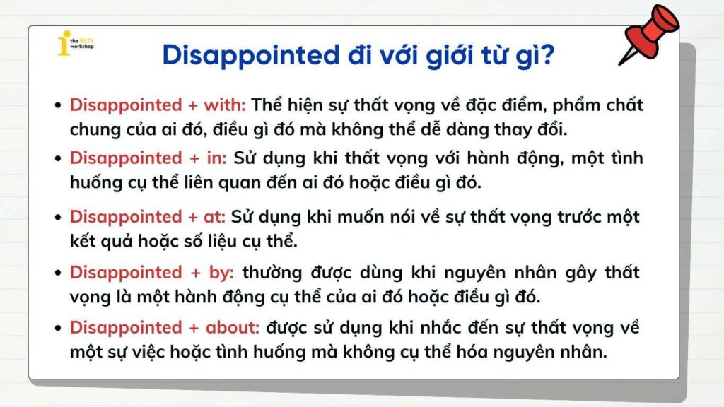 Disappointed đi với giới từ gì
