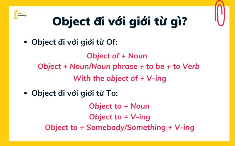 Object đi với giới từ gì
