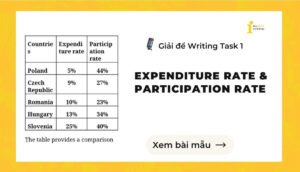 Giải đề IELTS Writing Task 1: Expenditure rate & Participation rate