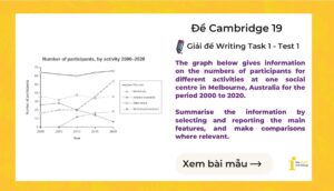 Giải đề IELTS Writing Task 1: Participants for different activities at social centre (Cambridge 19 – Test 1)