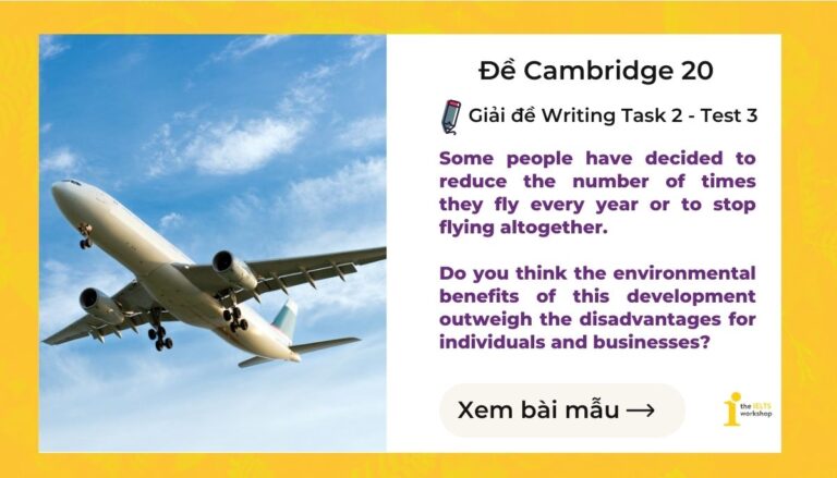 Giải đề Some people have decided to reduce the number of times they fly every year or to stop flying altogether. Do you think the environmental benefits of this development outweigh the disadvantages for individuals and businesses?