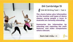 Giải đề IELTS Writing Task 1: The location and types of dance classes (Cambridge 19 – Test 4)
