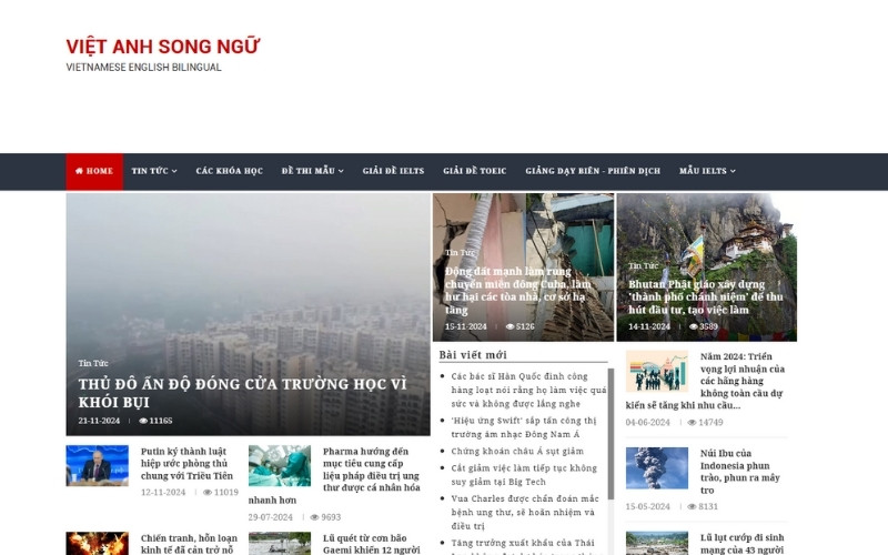 báo tiếng anh song ngữ