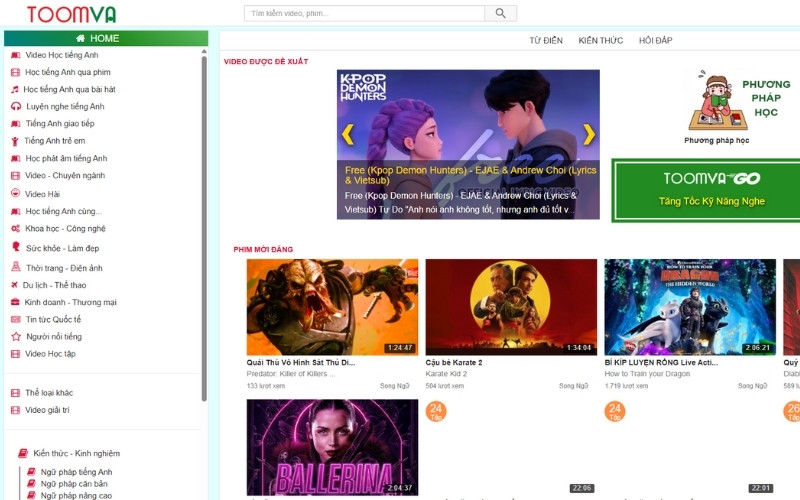 trang web toomva đọc báo tiếng anh song ngữ