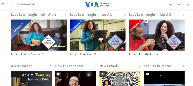 trang web luyện nghe tiếng Anh VOA