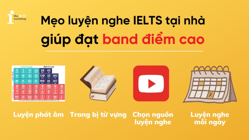 mẹo luyện nghe IELTS tại nhà
