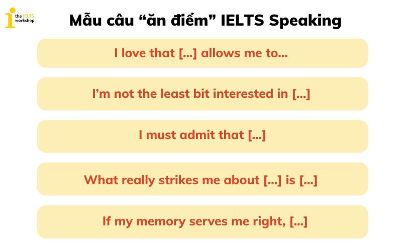 các mẫu câu trong IELTS Speaking