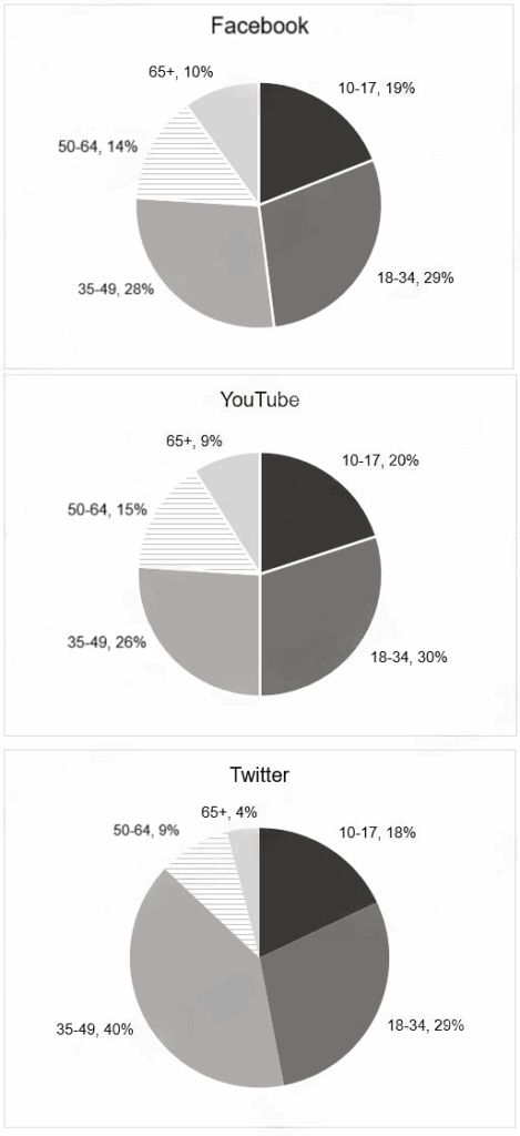 the age groups of the users on social media in Australia in 2011