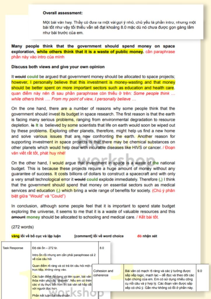 website chấm chữa Writing miễn phí
