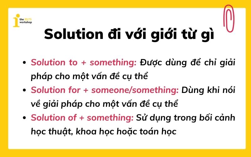 Solution đi với giới từ gì