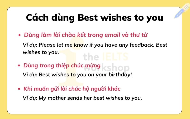 Cách dùng Best wishes to you