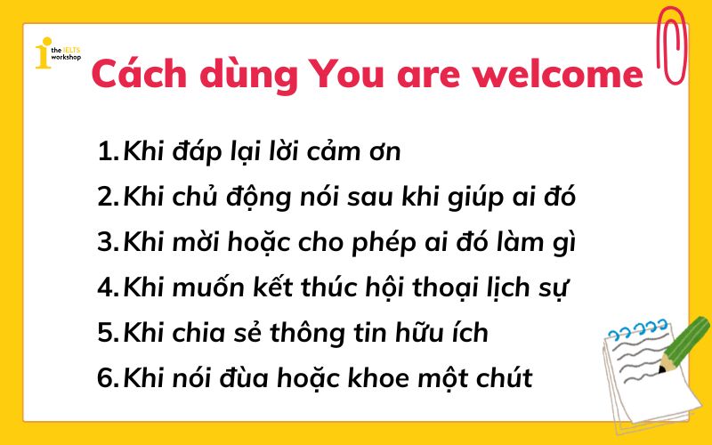 You are welcome là gì? Cách dùng You are welcome