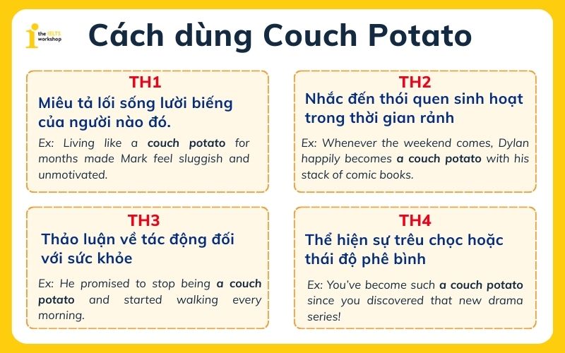 Couch potato là gì? Cách dùng Couch potato