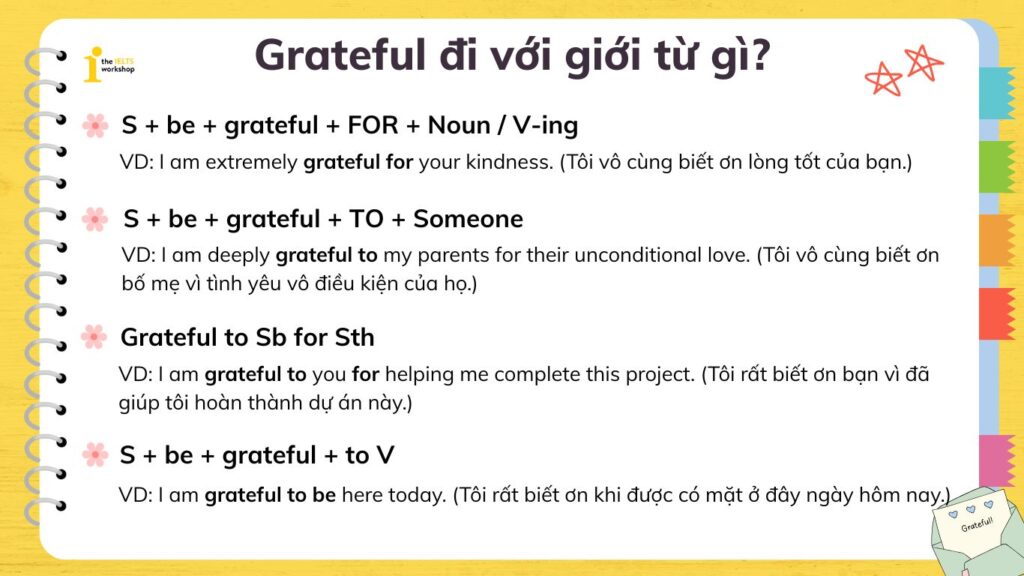 Grateful đi với giới từ gì