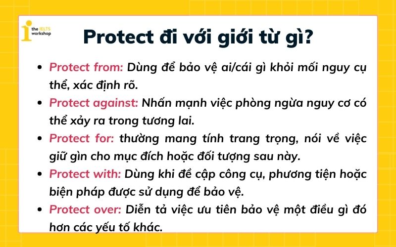 protect đi với giới từ gì?

