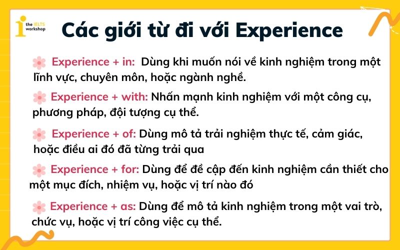 Experience đi với giới từ gì?