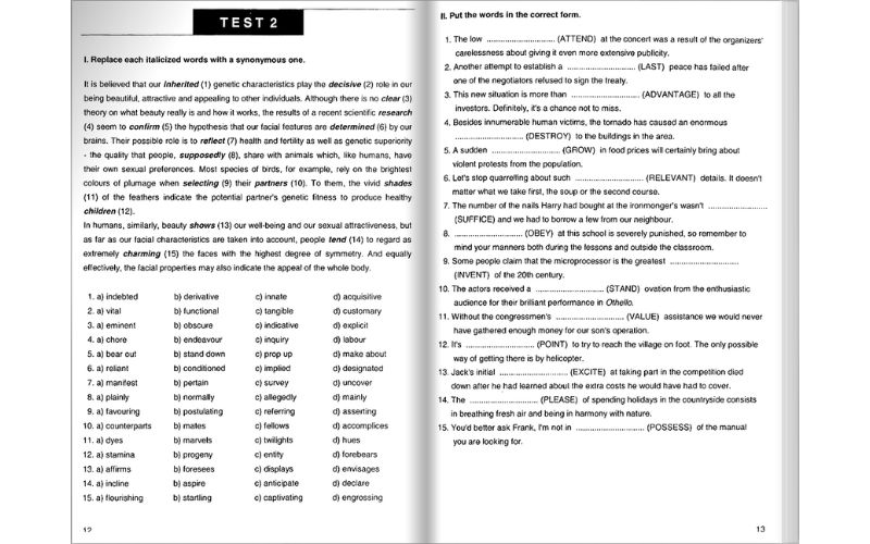 Nội dung sách English Advanced Vocabulary And Structure Practice