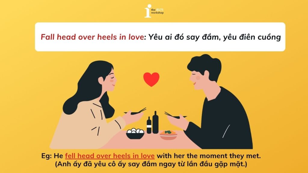 Idioms chủ đề tình yêu thể hiện sự lãng mạn